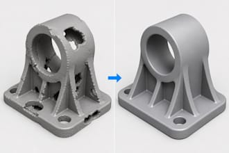 repair stl file, fix mesh errors, stl to step, 3d model modfication 3d printing