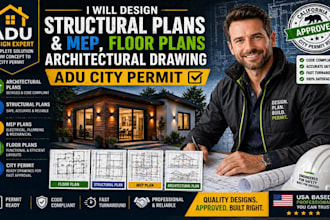 design structural plans mep floor plans architectural drawing adu city permit