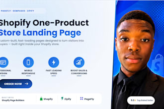build shopify one product store product landing page by pagefly,gempages,zipify