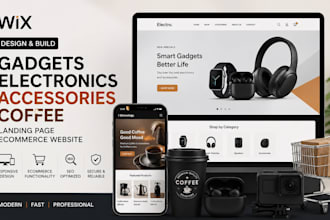 build wix gadget electronics accessories coffee landing page ecommerce website