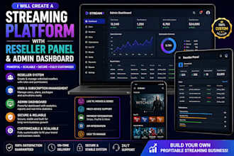 create a streaming platform with reseller panel and admin dashboard