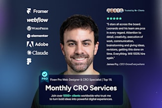 deliver monthly ai driven cro, heatmaps, ab tests and copy optimization
