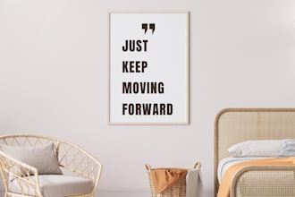 design stunning poster, wall art and motivational typography