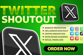 shoutout twitter, promote website share link on ig yt fb crypto
