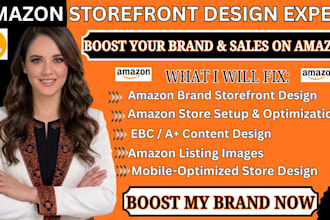 design amazon storefront, brand store, fba store setup and amazon store design