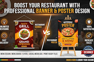 design a nice banner and poster for restaurant