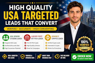 provide high quality USA senior leads luxury first hit pch and verified binance