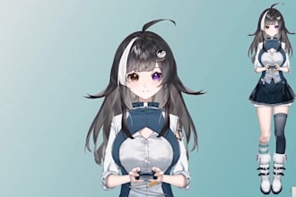 design liv2d vtuber model live2d rigging  anime  vtuber avatar  commission
