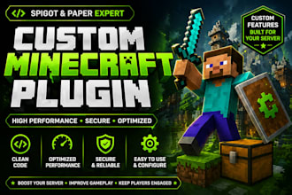 develop custom minecraft spigot or paper plugins fast