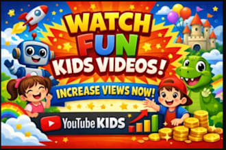 do kids youtube video promotion, video upload, manage channel to monetization