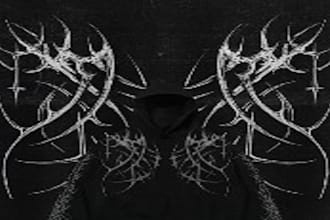 hand drawn custom cyber sigilism and tribal designs for tattoo and clothing