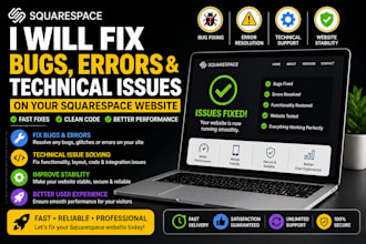 fix bugs, errors, and technical issues on your squarespace websitewebsite