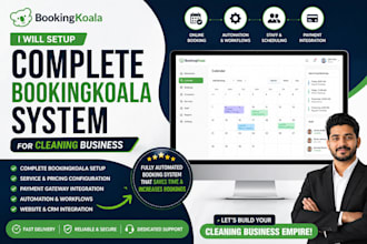 setup complete bookingkoala system for cleaning business