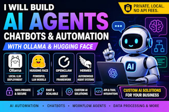 custom ai agents, llm automation using ollama, hugging face, gpt models
