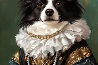 do custom pet portrait, dog portrait, cat portrait