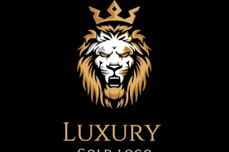 design luxury gold crown monogram logo design
