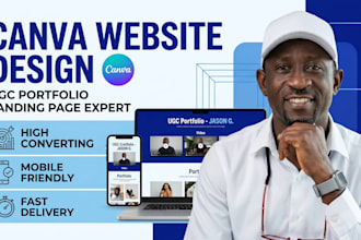 design redesign canva ugc portfolio website create canva business landing page