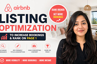 do airbnb listing optimization to increase bookings and rank on page 1