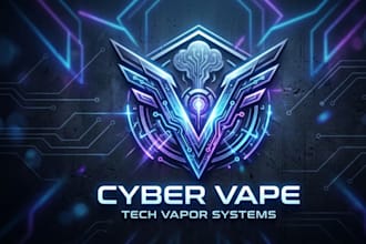 design cyber style vape logo for tech brands