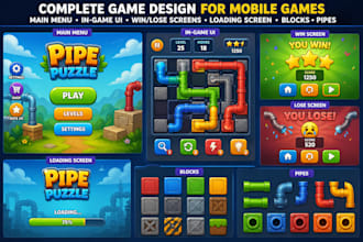 do mobile game design full game UI and level art