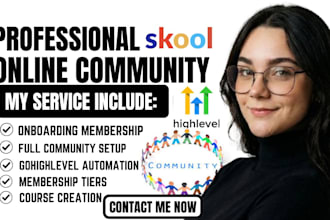 skool community setup skool course creation ghl skool membership community setup