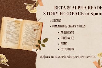 beta read your story and give detailed feedback in spanish