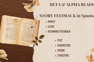 beta read your story and give detailed feedback in spanish