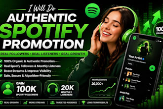 increase spotify followers, monthly listeners and real streams