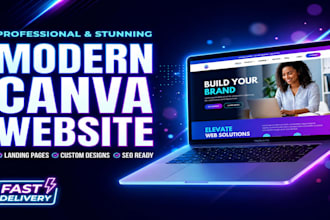design canva website, canva landing page, canva portfolio