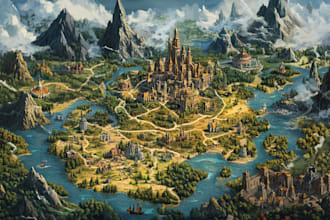 make you a unique fantasy battle map, world map