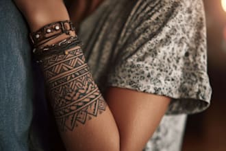 create cyber sigilism tribal design for tattoo or clothing