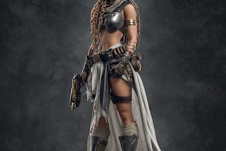create scifi, fantasy, superhero character design