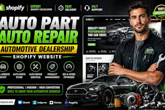 auto parts shopify store automotive website  auto repair website