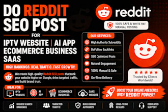do reddit seo post for iptv website ai app ecommerce business website saas