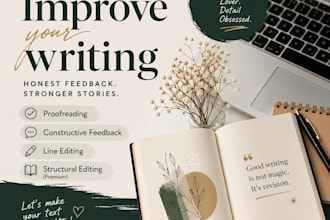 detailed proofreading and honest feedback for your writing