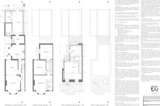 draw UK building regulations drawings with notes