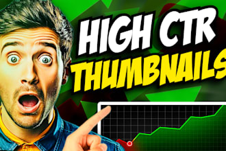 design high CTR youtube thumbnails for gaming, reaction and clean style