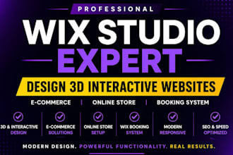 design 3d wix studio interactive website ecommerce wix online store wix booking
