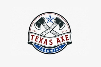 design super texas axe throwing theme logo