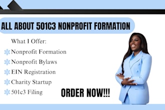 form your nonprofit, prepare bylaws, ein and 501c3 filings