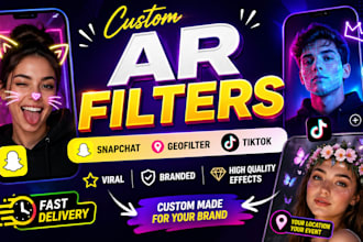 create custom snapchat filter, geofilter, ar lens and tiktok filter