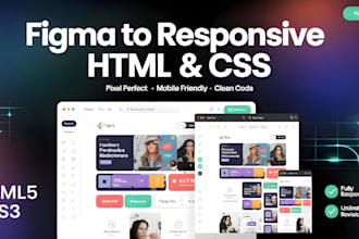 figma to HTML CSS or fix HTML CSS responsiveness issues