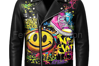 create unique graffiti style leather jacket designs