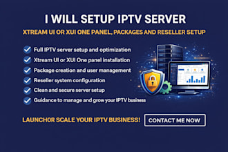 setup iptv server, xtreme ui, xui one, server setup, full panel configuration