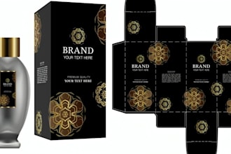 design custom product packaging, box label design with 3d mockup for ecommerce