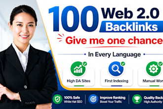 create 100 high authority web 2 0 backlinks for SEO ranking