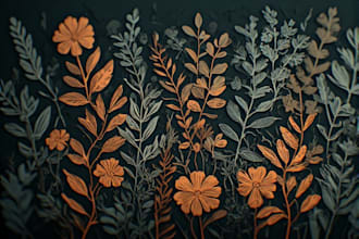 illustrate botanical and linocut vector art