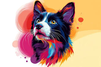draw your pet into a very amazing vector pop art