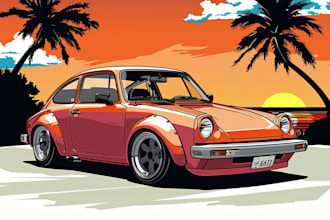draw vector illustration of your car