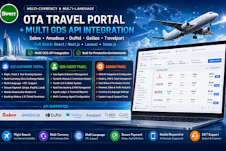 build ota travel portal with multi gds API, b2b b2c system